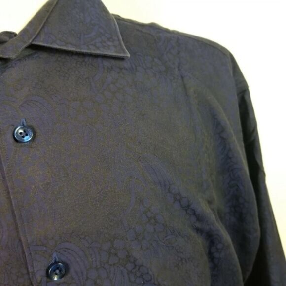 Bertigo 2XL Purple Floral Masterpiece Button Front Shirt - Picture 4 of 8